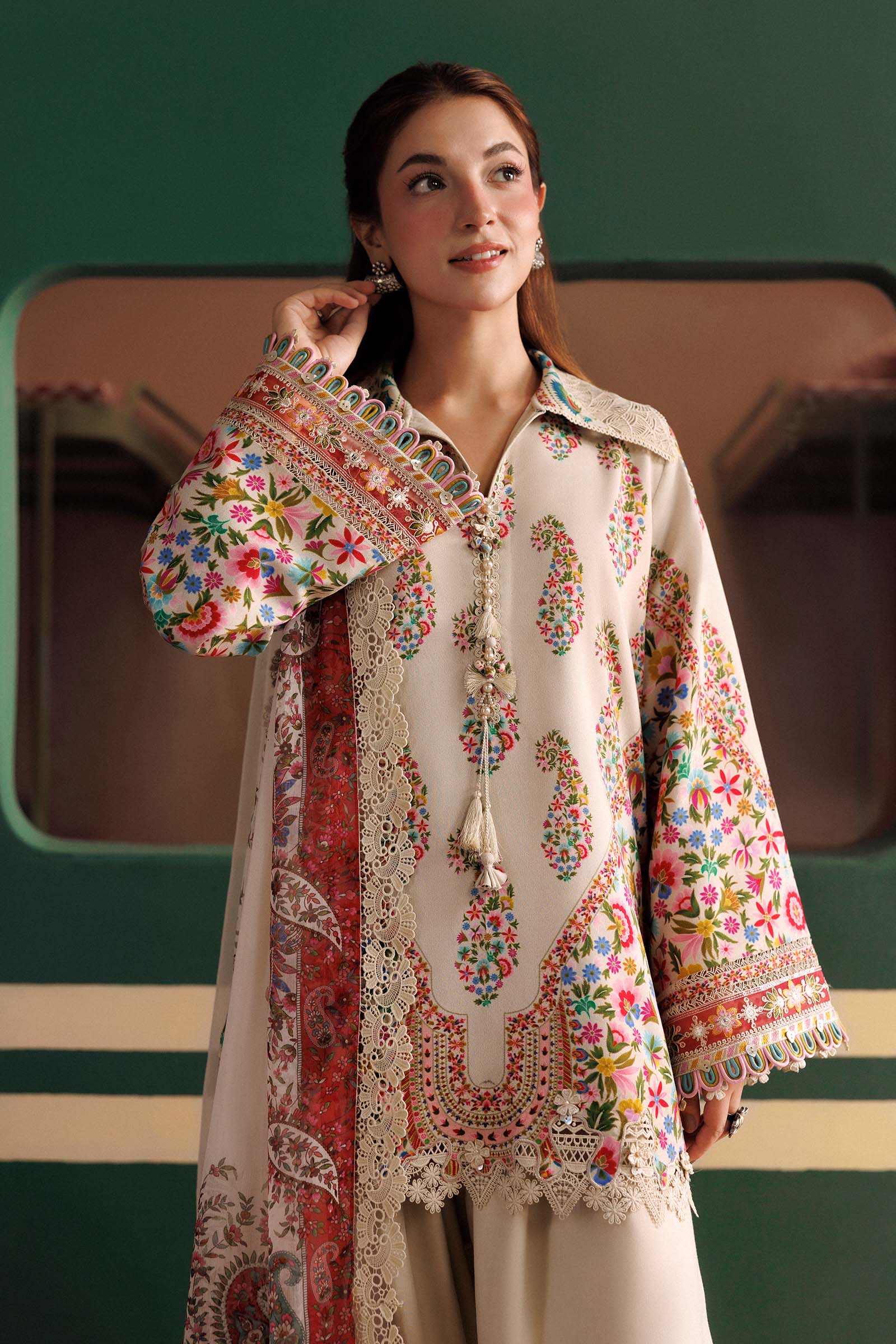 M Basics by Maria B Unstitched Printed Linen 3 Piece Suit MB26UMK MB-CUSV15 10A - Winter Collection