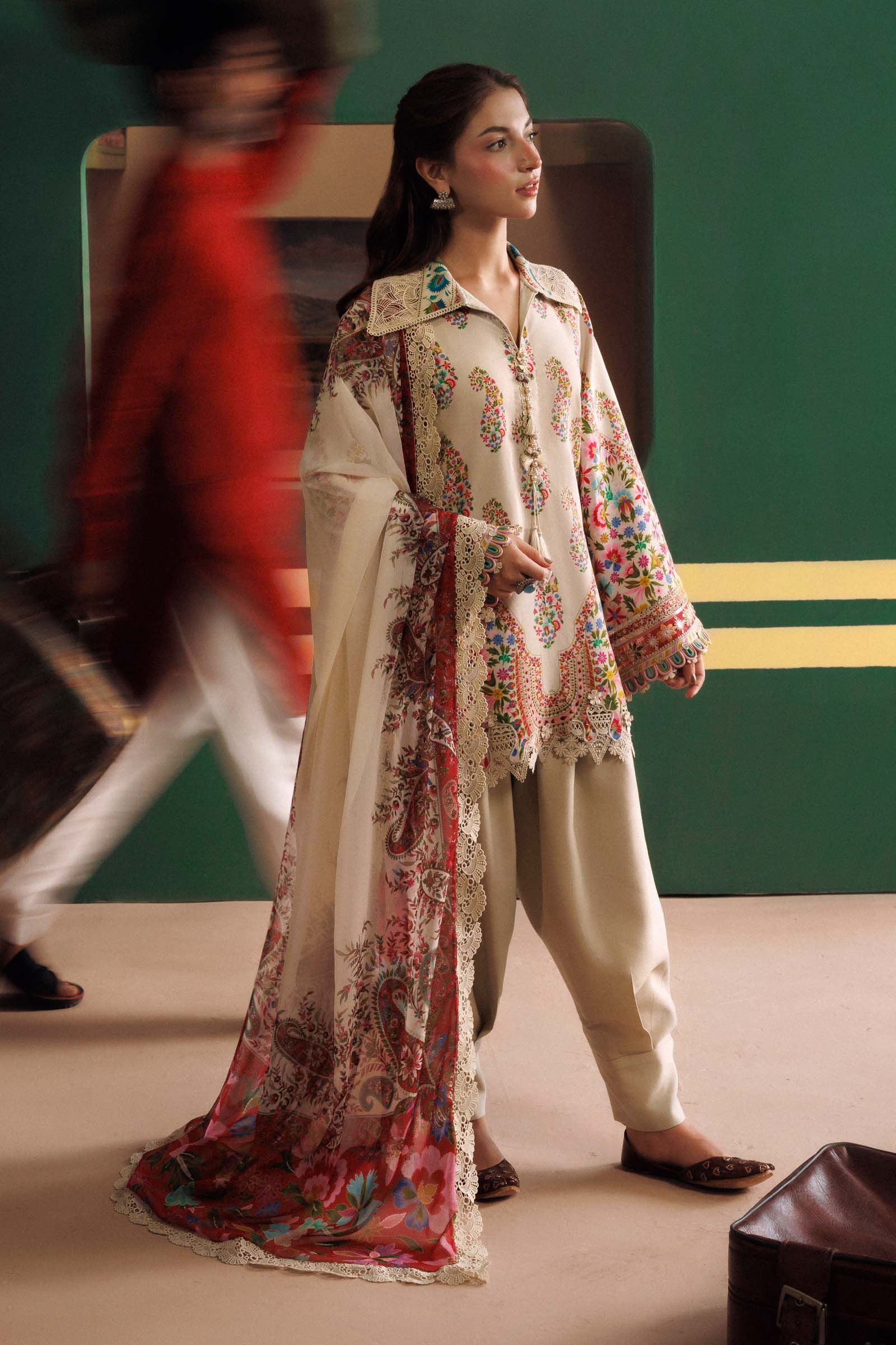 M Basics by Maria B Unstitched Printed Linen 3 Piece Suit MB26UMK MB-CUSV15 10A - Winter Collection