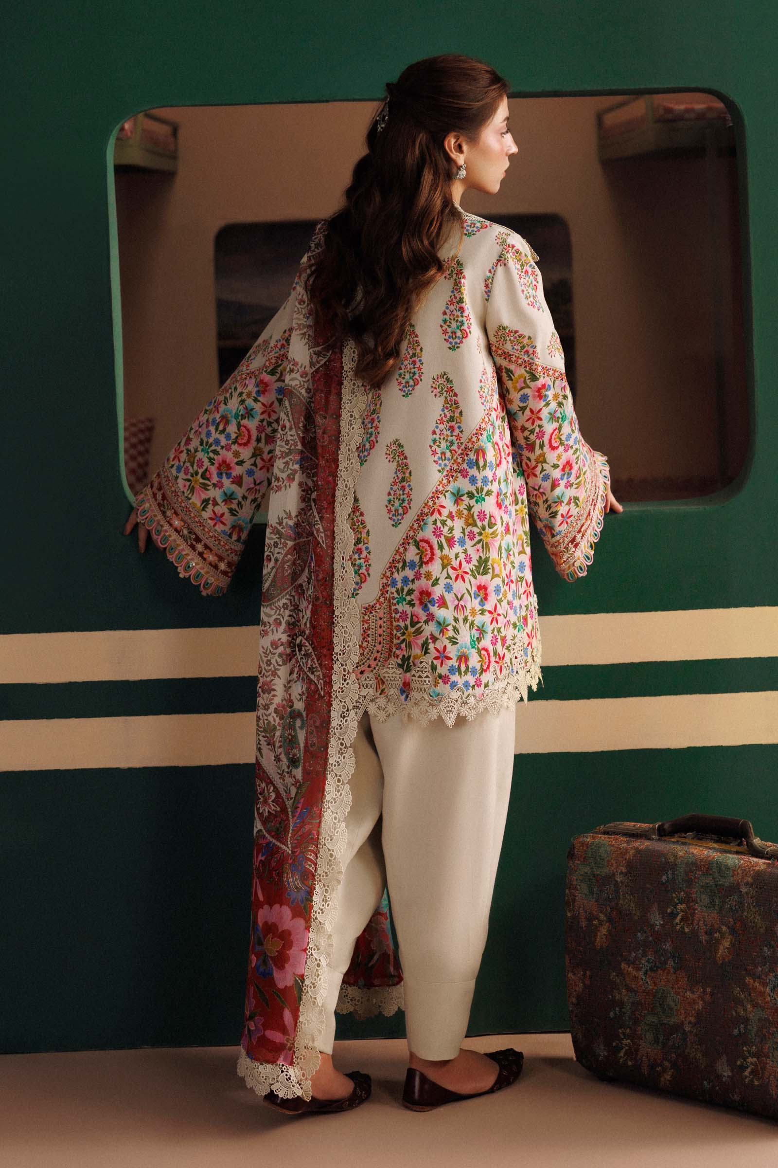 M Basics by Maria B Unstitched Printed Linen 3 Piece Suit MB26UMK MB-CUSV15 10A - Winter Collection