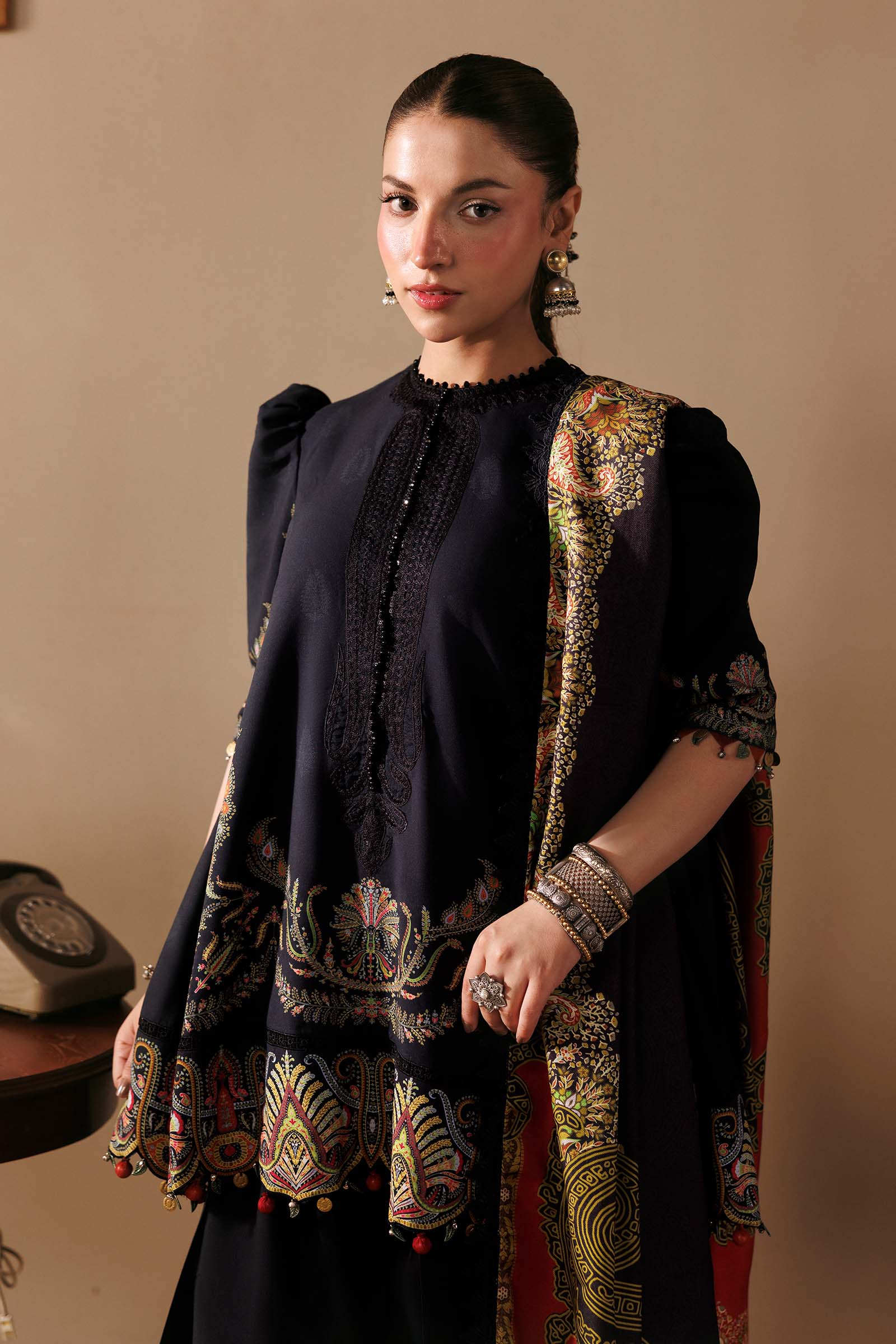 M Basics by Maria B Unstitched Printed Linen 3 Piece Suit MB26UMK MB-CUSV15 11B - Winter Collection