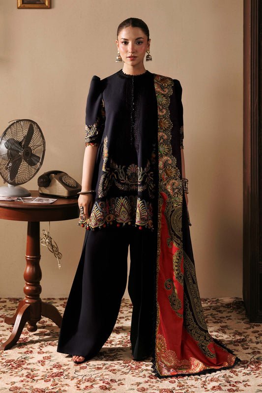 M Basics by Maria B Unstitched Printed Linen 3 Piece Suit MB26UMK MB-CUSV15 11B - Winter Collection