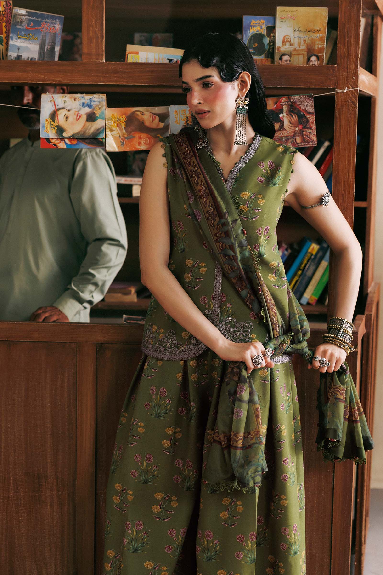 M Basics by Maria B Unstitched Printed Linen 3 Piece Suit MB26UMK MB-CUSV15 12A - Winter Collection