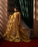 Zevk Bano Rani – Hand-Embellished Radiant Yellow Organza Festive Set