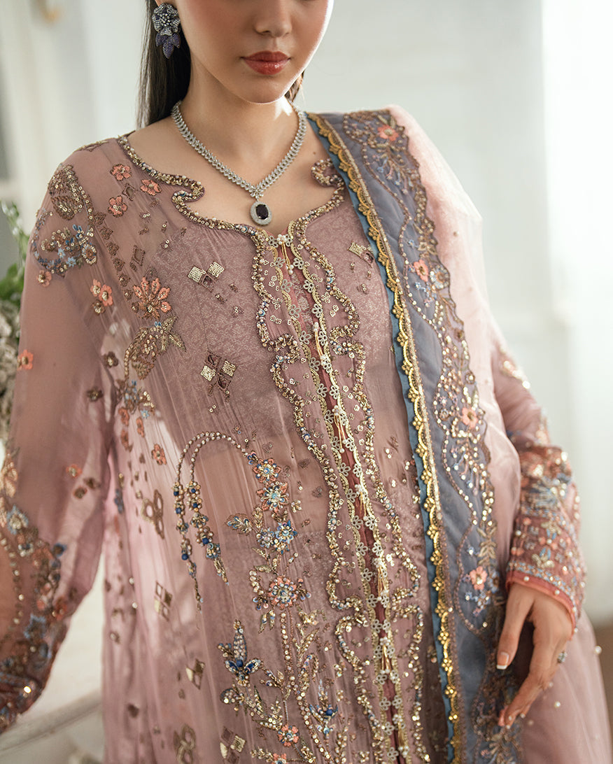 Mushq Sham Shandaar Embroidered Chiffon Unstitched 3Pc Suit 7