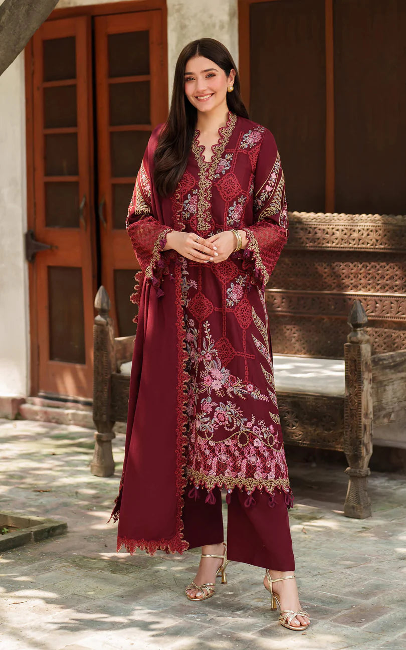 Asifa & Nabeel Mira LWC25-05 | 3-Piece Luxurious Embroidered Unstitched Pashmina Wool Suit