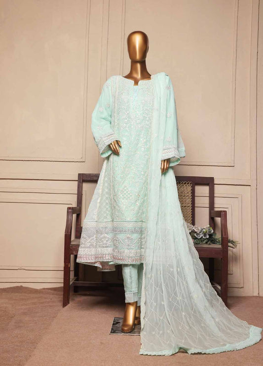 OMSC-FR-010 R55 | Bin Saeed - 3 Piece Luxury Embroidered Frock Style Stiched