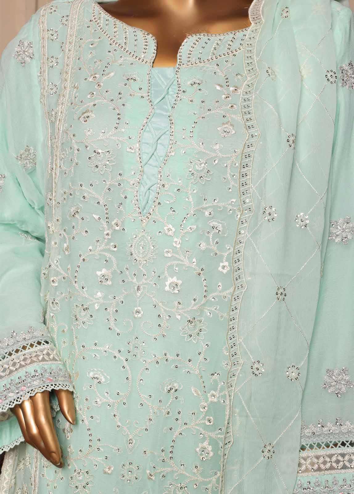 OMSC-FR-010 R55 | Bin Saeed - 3 Piece Luxury Embroidered Frock Style Stiched