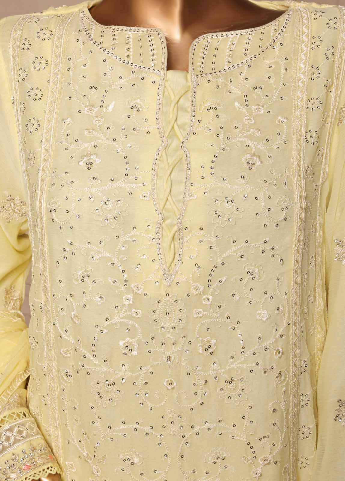 OMSC-FR-014 R55 | Bin Saeed - 3 Piece Luxury Embroidered Frock Style Stiched
