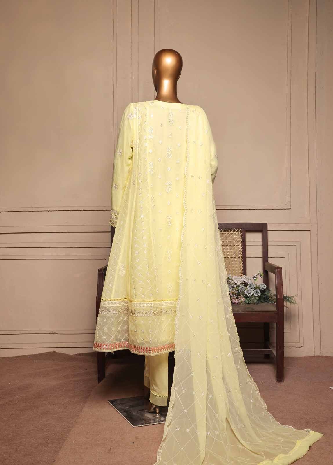 OMSC-FR-014 R55 | Bin Saeed - 3 Piece Luxury Embroidered Frock Style Stiched