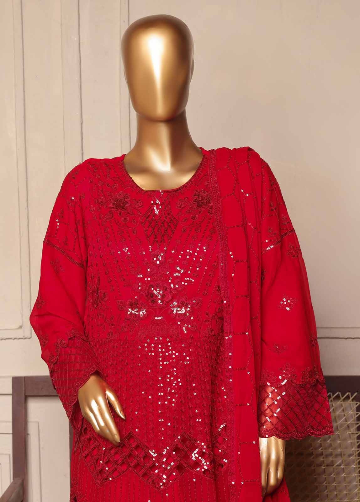 OMSC-FR-015 R55 | Bin Saeed - 3 Piece Luxury Embroidered Frock Style Stiched