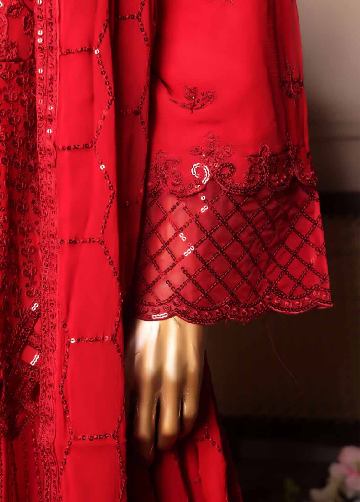 OMSC-FR-015 R55 | Bin Saeed - 3 Piece Luxury Embroidered Frock Style Stiched