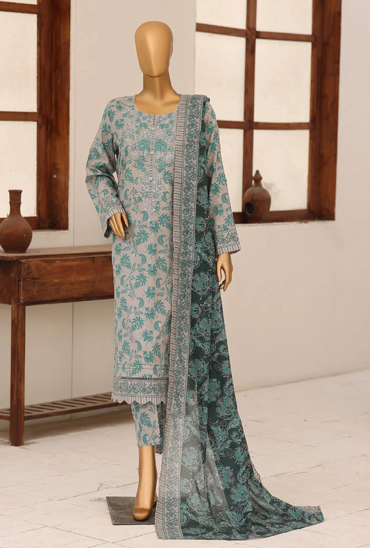 Identic by HZ Textiles Embroidered Lawn Unstitched 3 Piece Suit PDW-3329-B