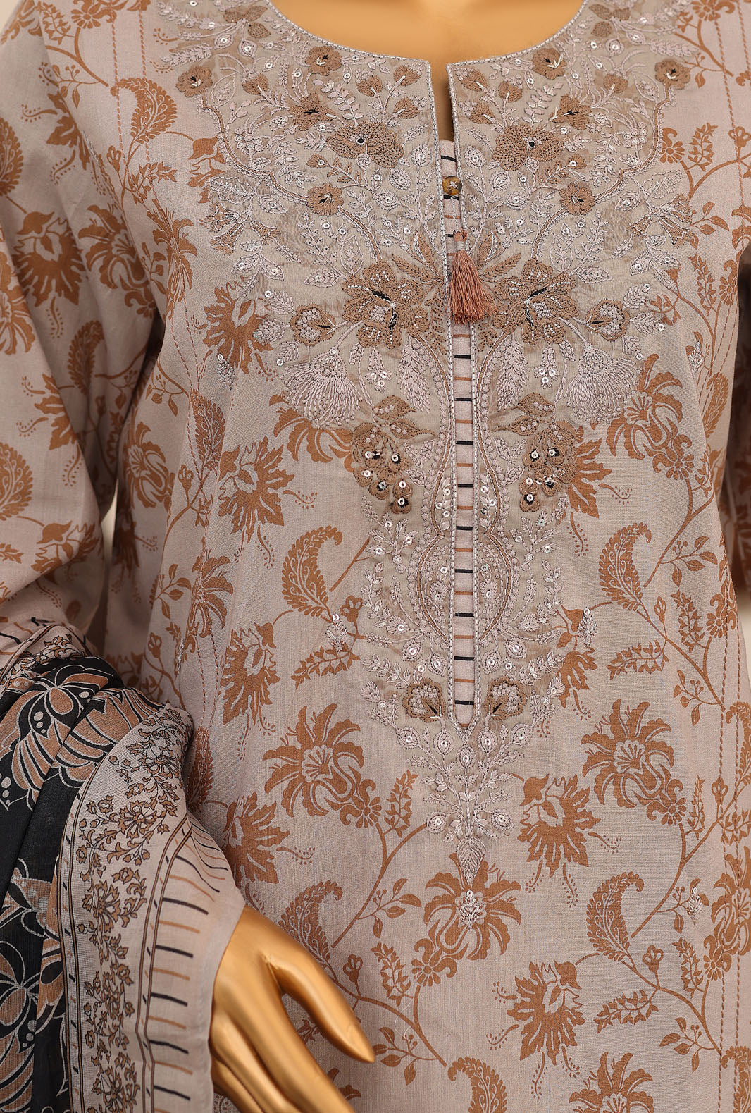 Identic by HZ Textiles Embroidered Lawn Unstitched 3 Piece Suit PDW-3329-C