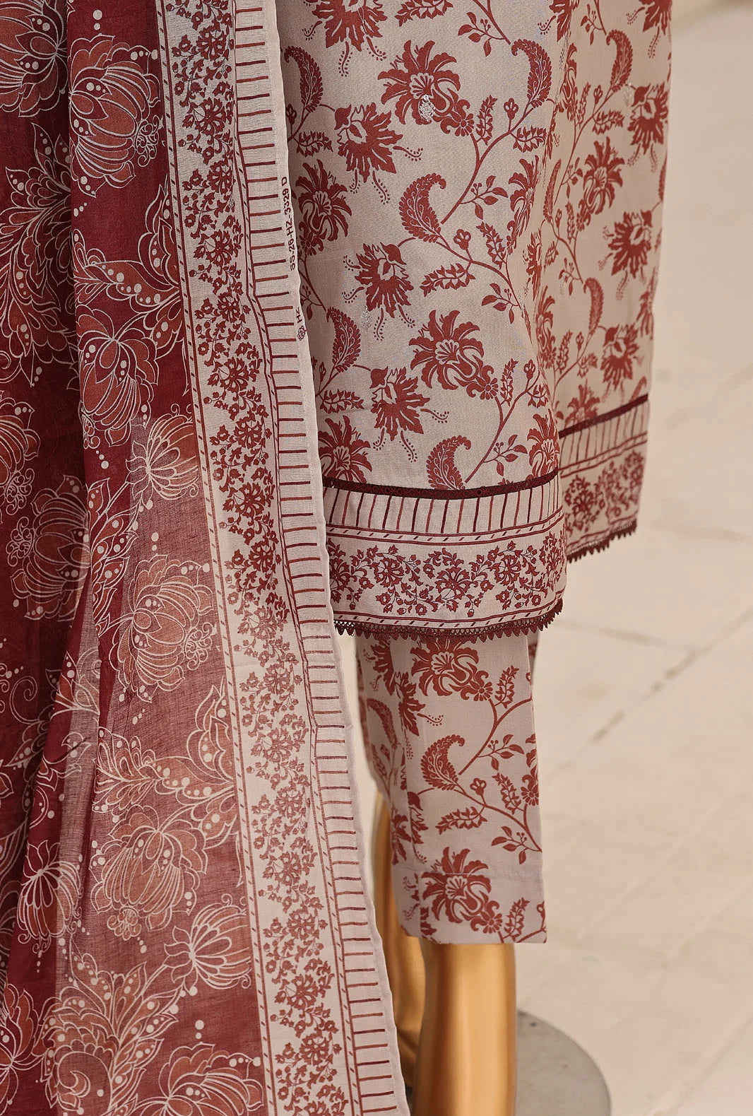 Identic by HZ Textiles Embroidered Lawn Unstitched 3 Piece Suit PDW-3329-D