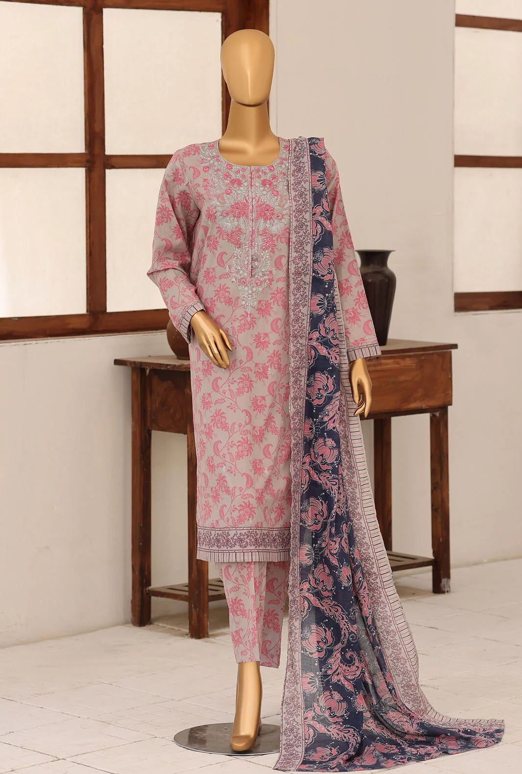 Identic by HZ Textiles Embroidered Lawn Unstitched 3 Piece Suit PDW-3329-E
