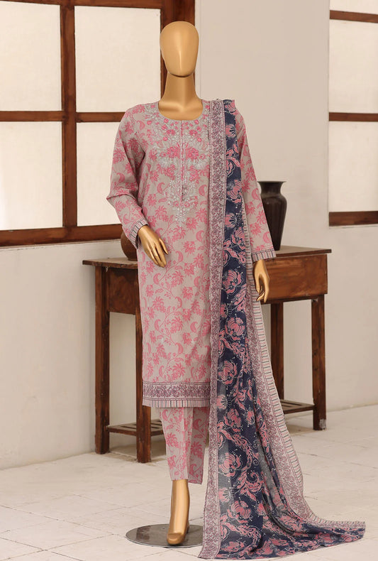 Identic by HZ Textiles Embroidered Lawn Unstitched 3 Piece Suit PDW-3329-E