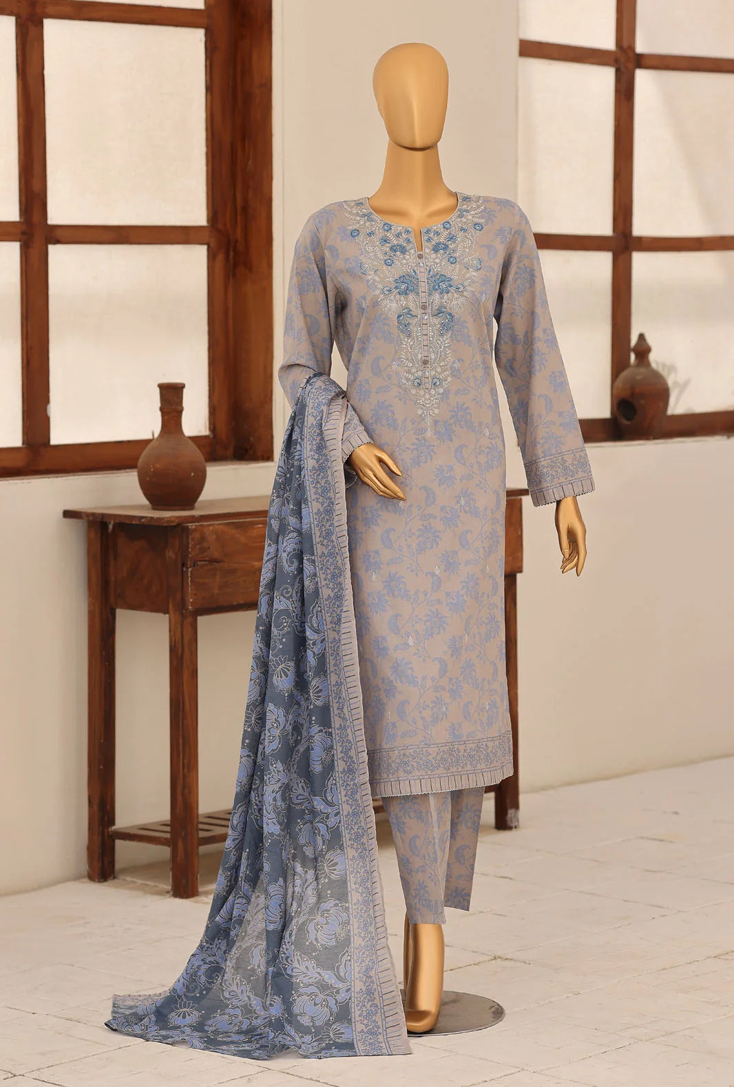 Identic by HZ Textiles Embroidered Lawn Unstitched 3 Piece Suit PDW-3329-F