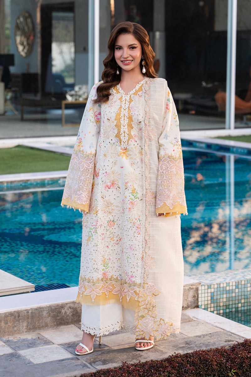 D-01 LILY - Rang Rasiya Carnation Embroidered Lawn Unstitched 3Pc Suit