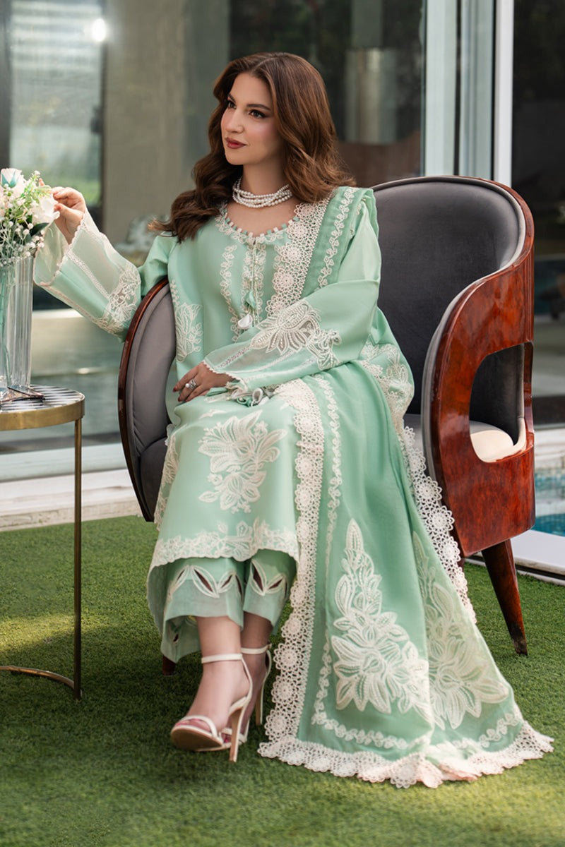 D-02 HIBA - Rang Rasiya Carnation Embroidered Lawn Unstitched 3Pc Suit