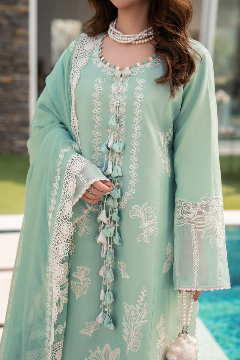 D-02 HIBA - Rang Rasiya Carnation Embroidered Lawn Unstitched 3Pc Suit