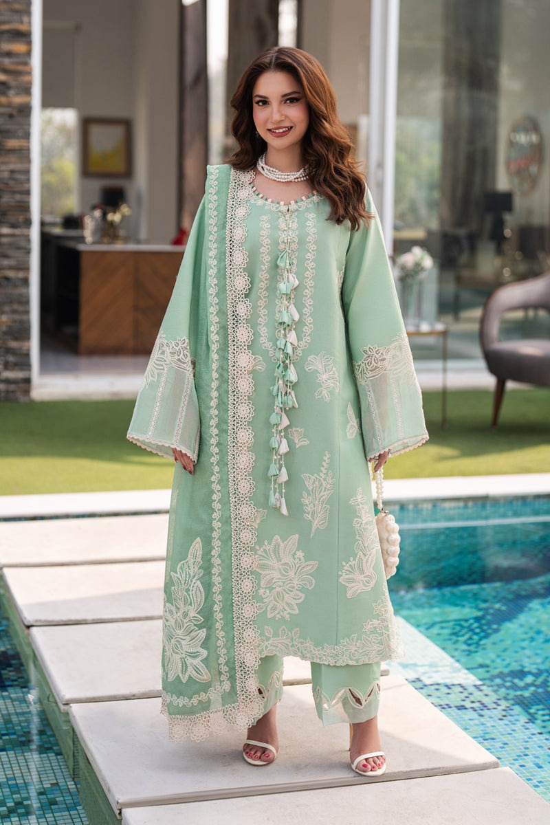 D-02 HIBA - Rang Rasiya Carnation Embroidered Lawn Unstitched 3Pc Suit