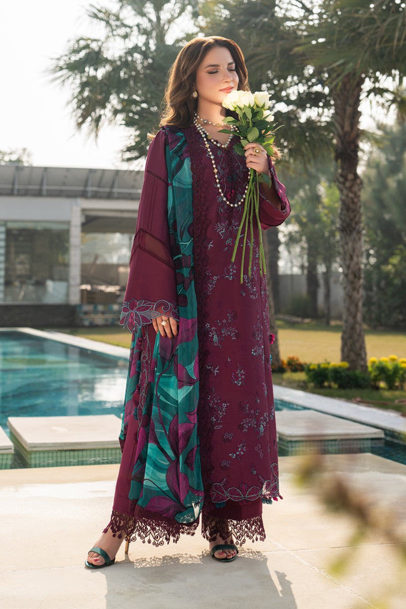 D-07 KAIA - Rang Rasiya Carnation Embroidered Lawn Unstitched 3Pc Suit