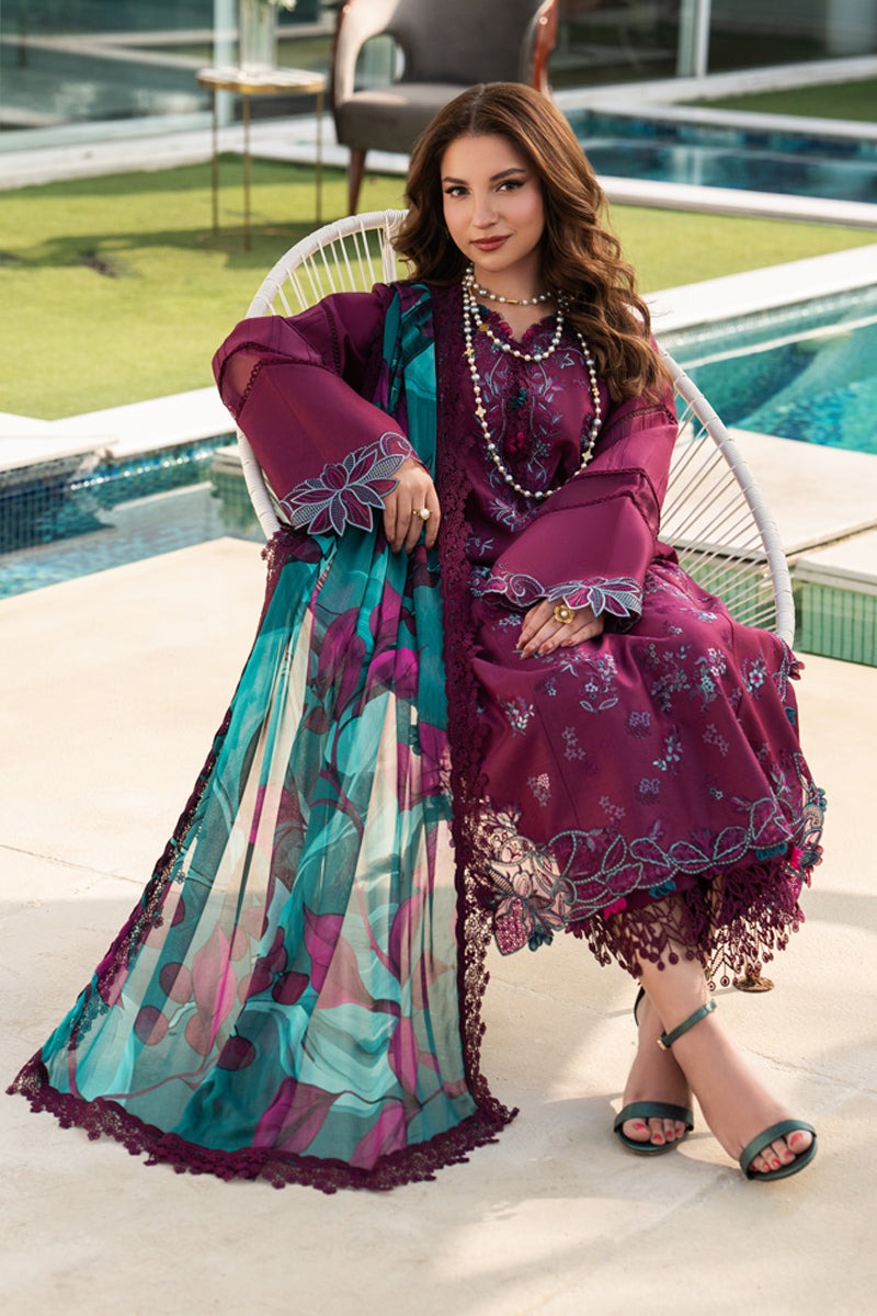 D-07 KAIA - Rang Rasiya Carnation Embroidered Lawn Unstitched 3Pc Suit