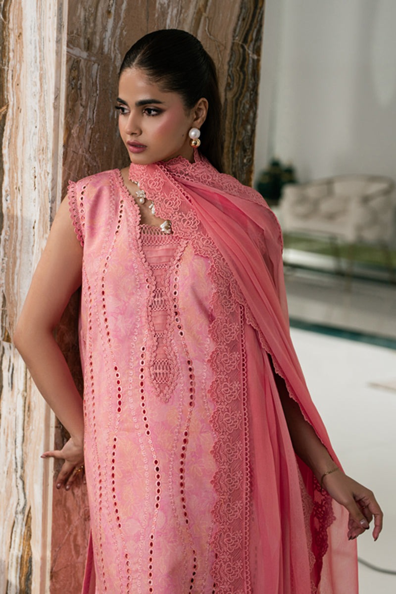 D-08 ZOEY - Rang Rasiya Carnation Embroidered Lawn Unstitched 3Pc Suit