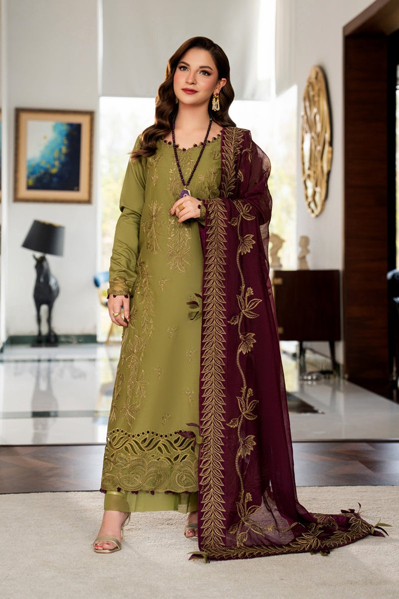 D-11 IRHA - Rang Rasiya Carnation Embroidered Lawn Unstitched 3Pc Suit