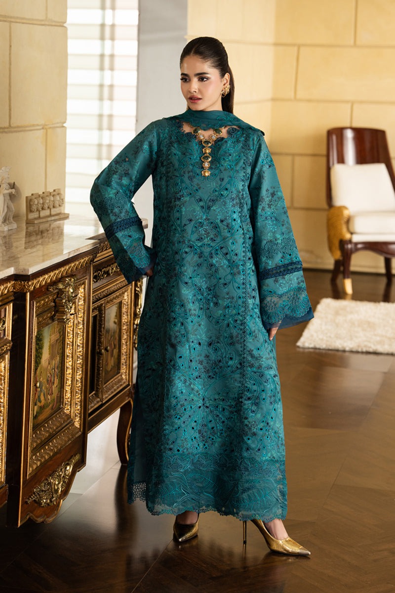 D-16 LIARO - Rang Rasiya Carnation Embroidered Lawn Unstitched 3Pc Suit