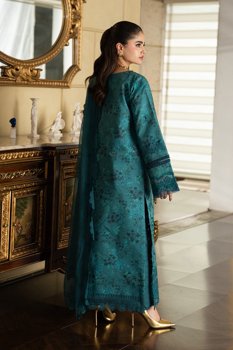 D-16 LIARO - Rang Rasiya Carnation Embroidered Lawn Unstitched 3Pc Suit