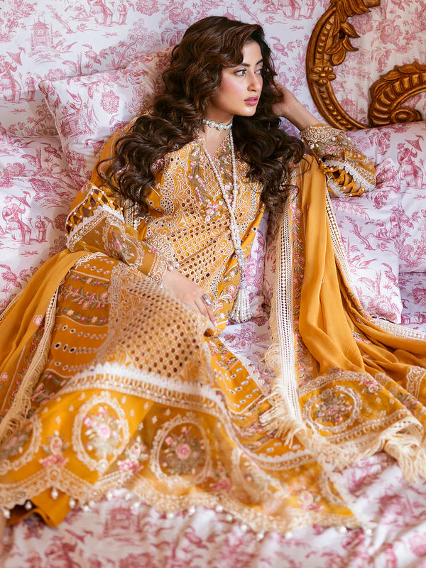 Rosy | 3 PC Luxury Lawn - Mahnur