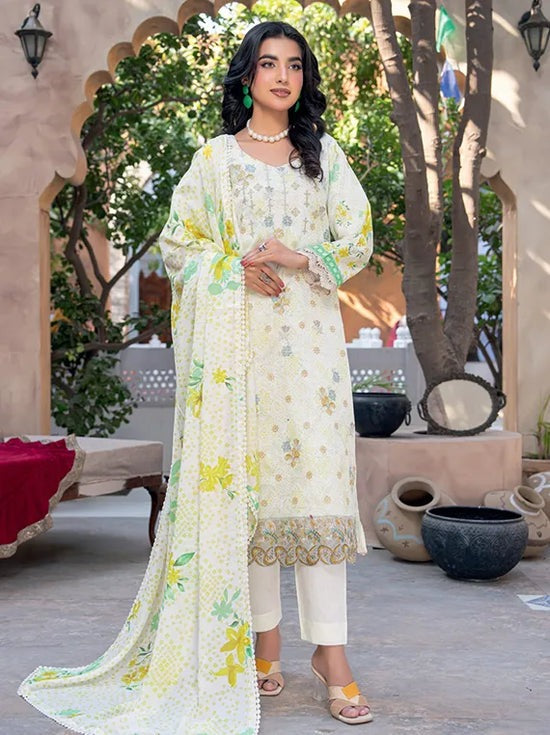 Rut Rang by Riaz Arts Design 05 – Digital Print Embroidered Lawn Suit with Diamond Slub Dupatta | 3 Piece Unstitched