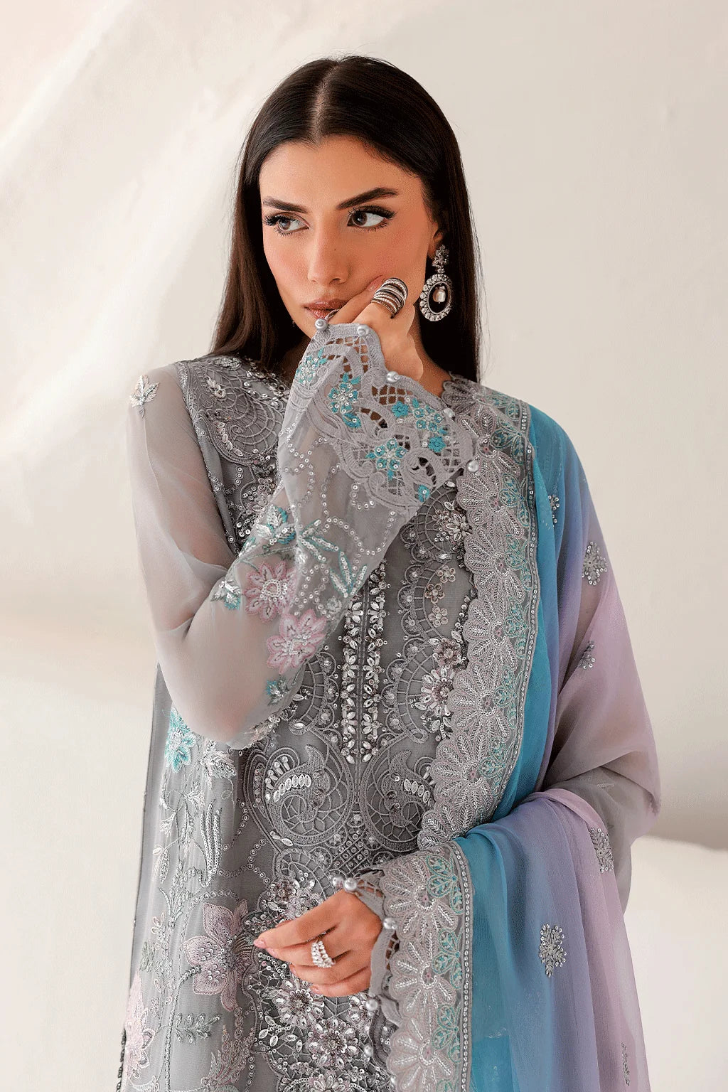 Satrangi By Ramsha Premium Unstitched Chiffon | ST-201