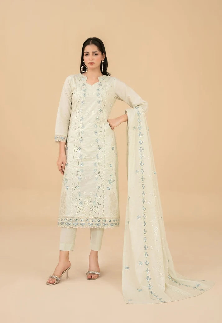 ESENSE BY TAWAKKAL 3pcs Un-Stitched Emb Viscose - D-4465