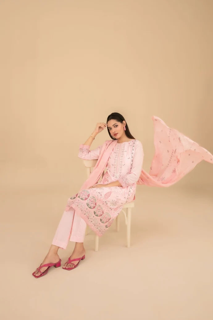 ESENSE BY TAWAKKAL 3pcs Un-Stitched Emb Viscose - D-4466