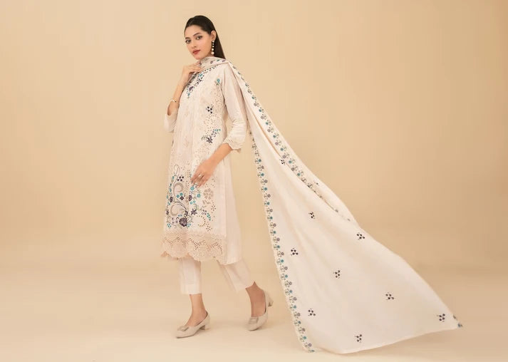 ESENSE BY TAWAKKAL 3pcs Un-Stitched Emb Viscose - D-4468