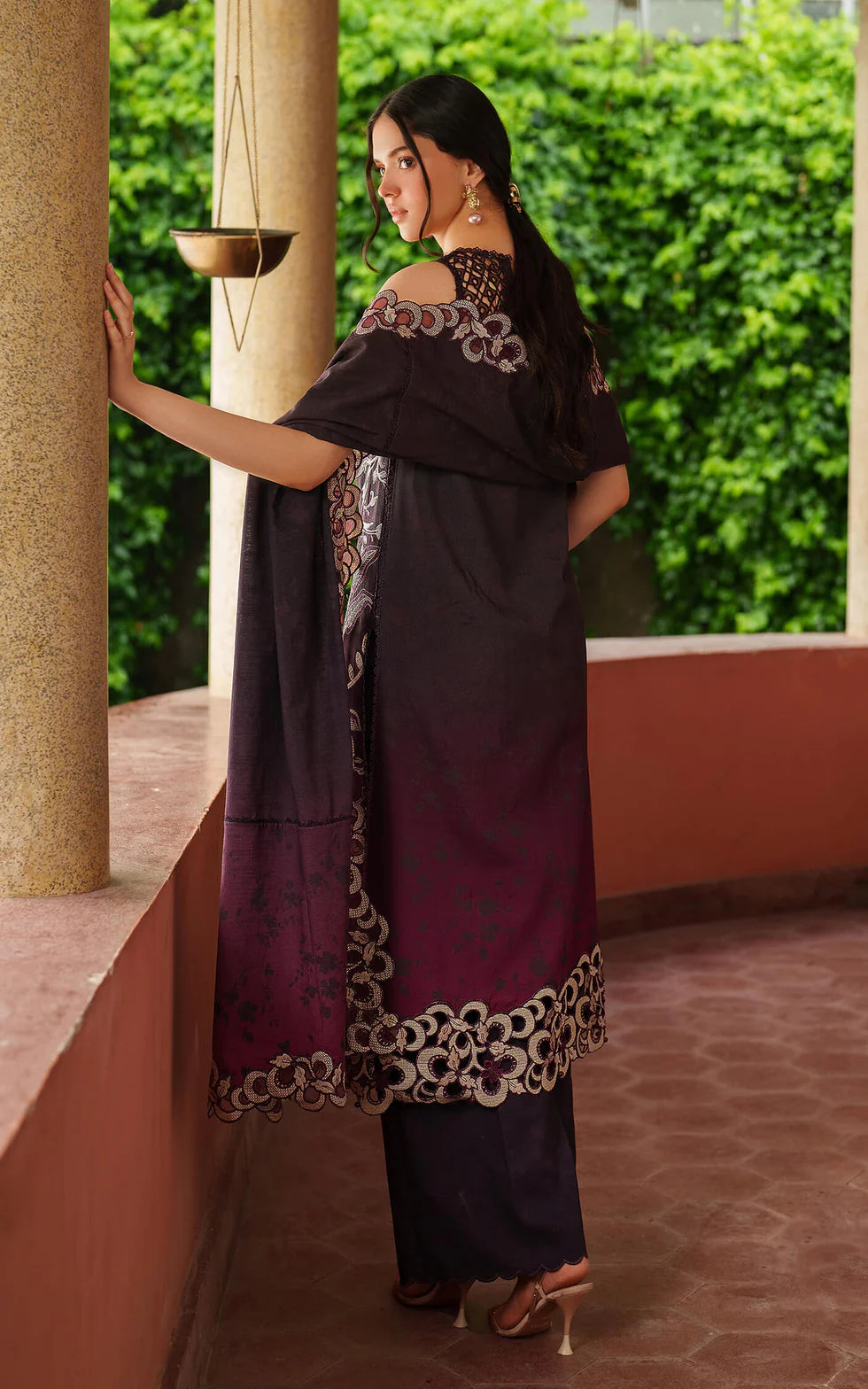 Asifa & Nabeel Siera LWC25-09 | 3-Piece Embroidered Unstitched Printed Viscose Winter Suit with Organza Detailing