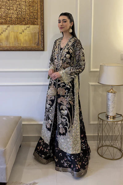 Maria B  Stella – Hand-Embellished Organza & Printed Silk Lehanga Set (3-Piece)