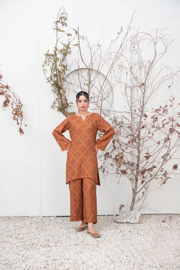 D-2091 | Zula By Tawakkal Stitched Dyed Waffle 2Pc