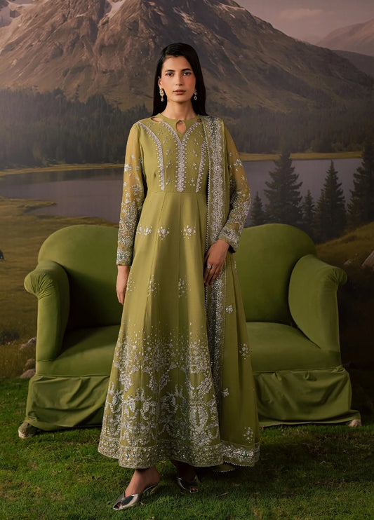Divani by Daria Unstitched Embroidered Chiffon 4 Piece Suit | DA-119 2-GREEN