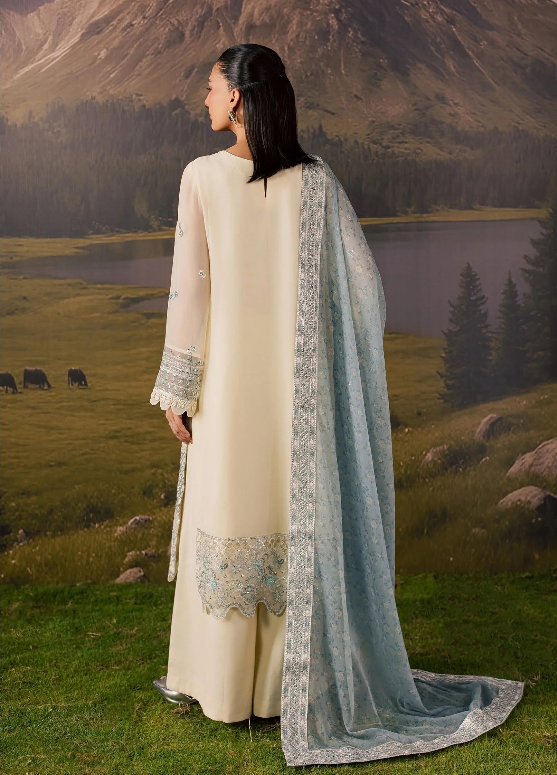 Divani by Daria Unstitched Embroidered Chiffon 4 Piece Suit | DA-122 5-WHITE