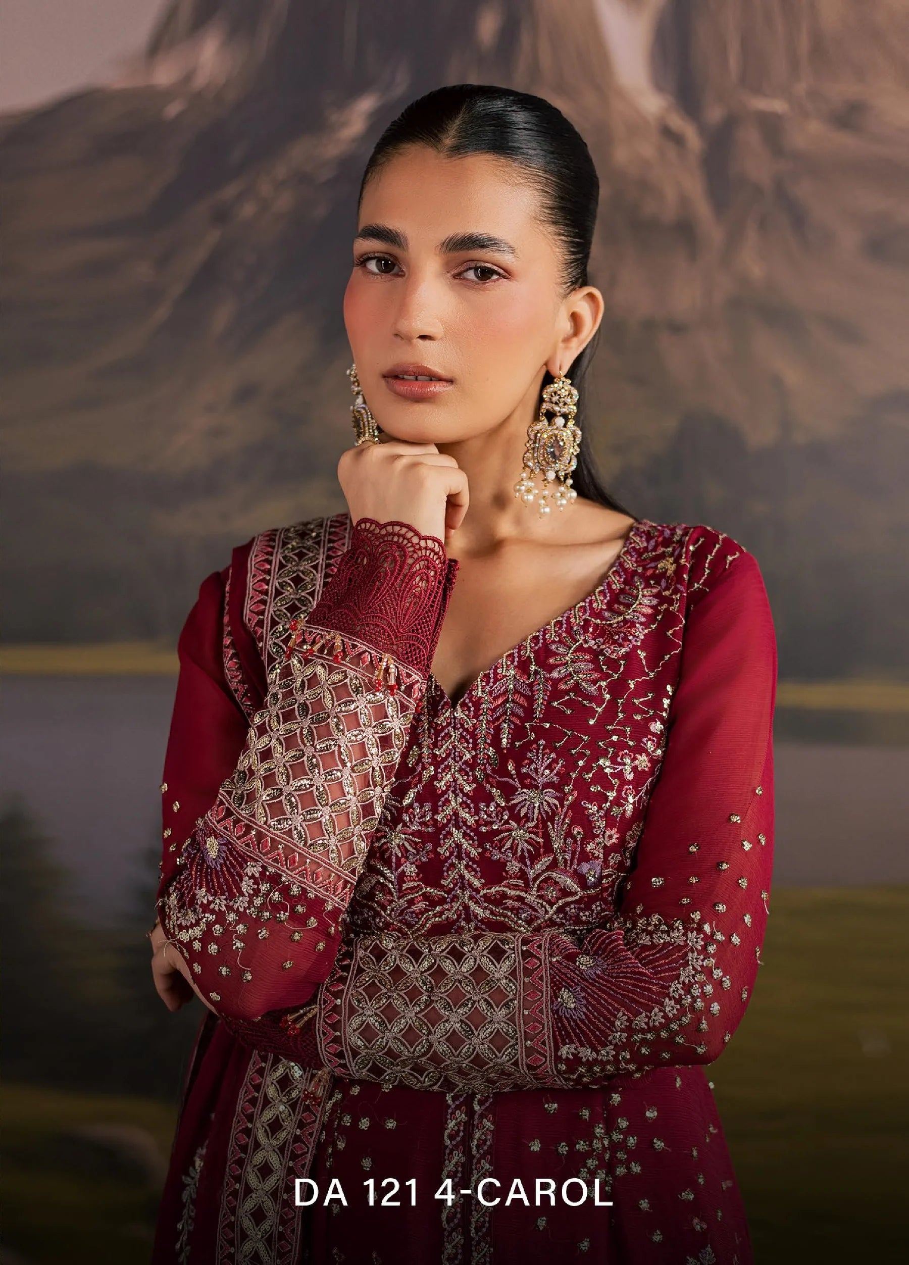 Divani by Daria Unstitched Embroidered Chiffon 4 Piece Suit | DA-121 4-CAROL