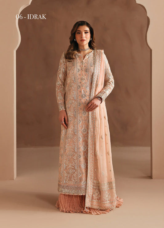 Neorah by Xenia D-06 IDRAK | Formals Unstitched Chiffon Embroidered 3 Piece Suit XE26UN D-6 IDRAK - Festive Collection