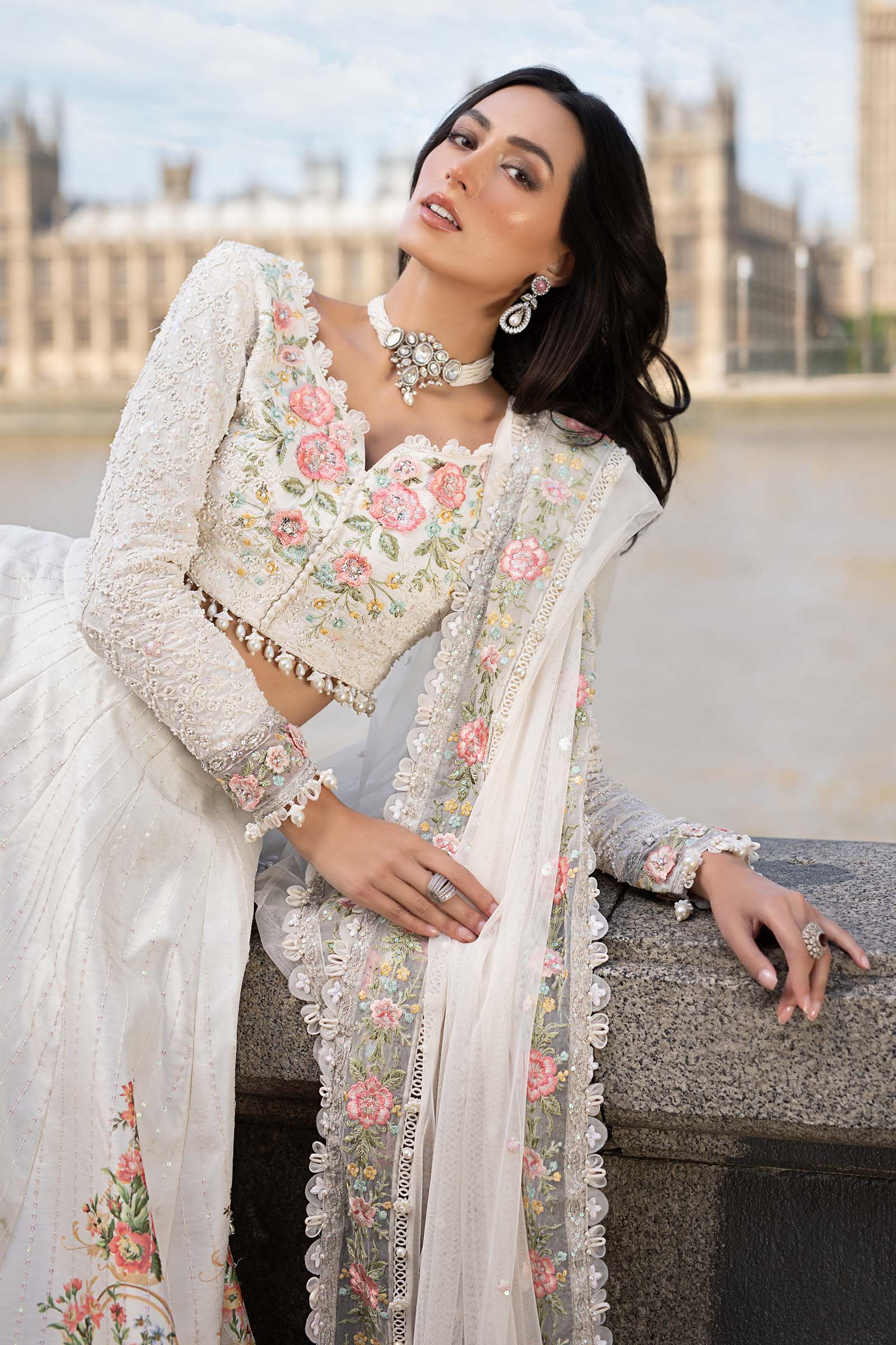 Maria.B Soiree Embroidered Raw Silk Unstitched 3Pc Suit WF-09-02