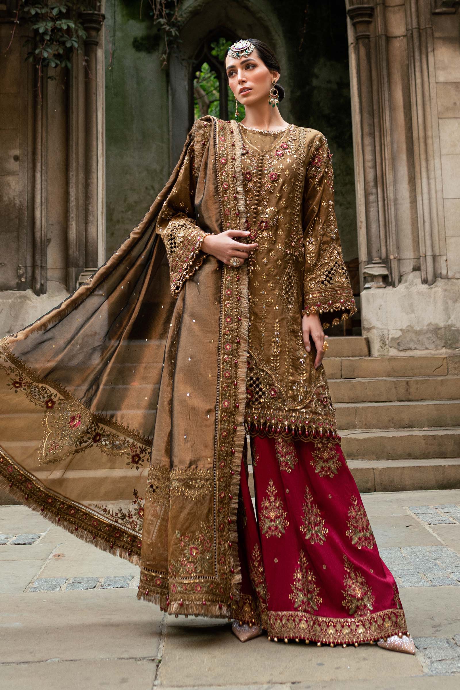 Maria.B Soiree Embroidered Raw Silk Unstitched 3Pc Suit WF-09-04