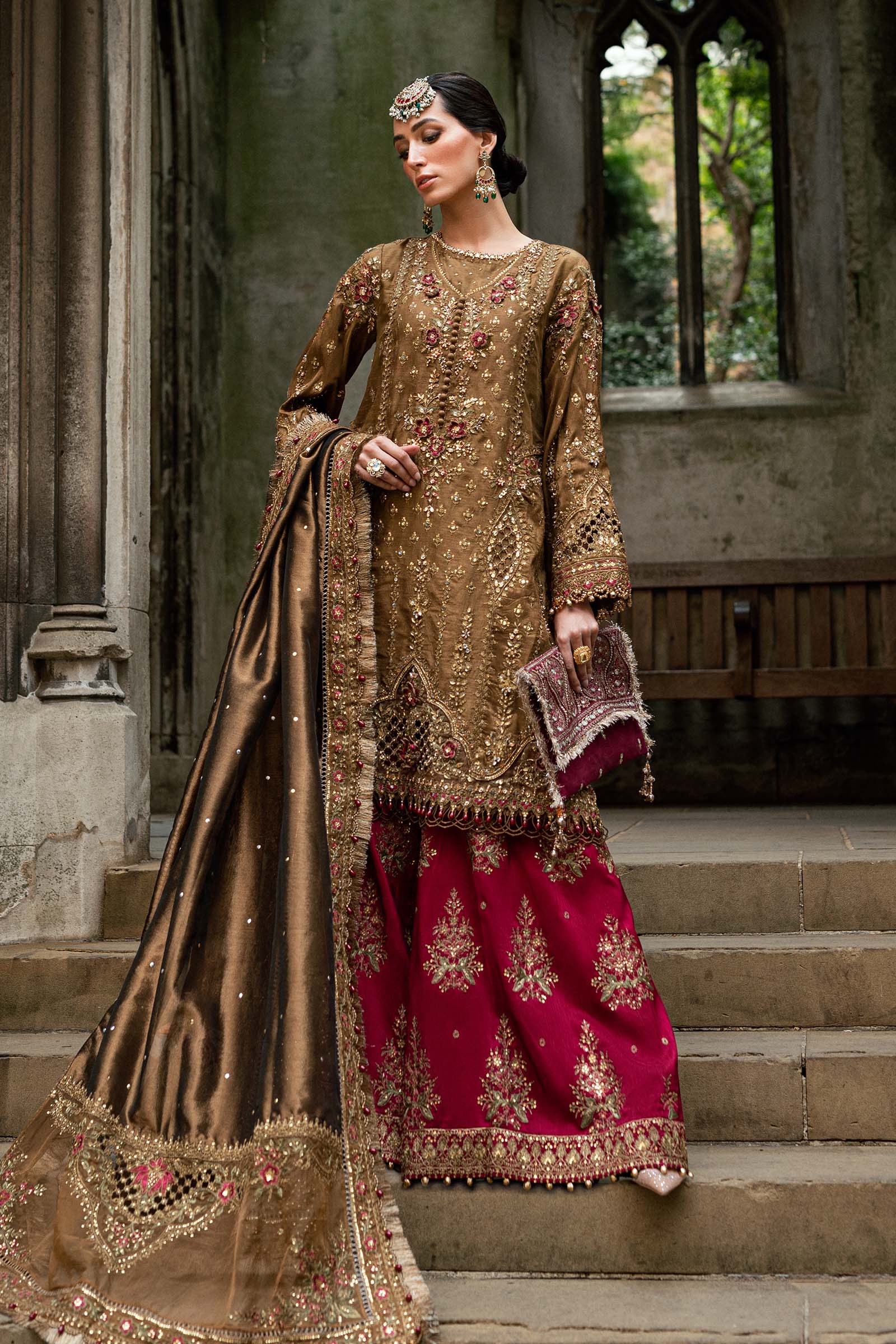 Maria.B Soiree Embroidered Raw Silk Unstitched 3Pc Suit WF-09-04