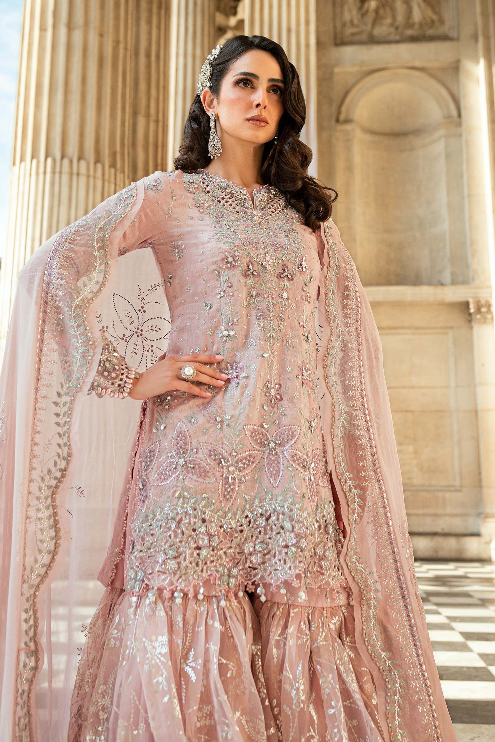 Maria.B Soiree Embroidered Raw Silk Unstitched 3Pc Suit WF-09-05