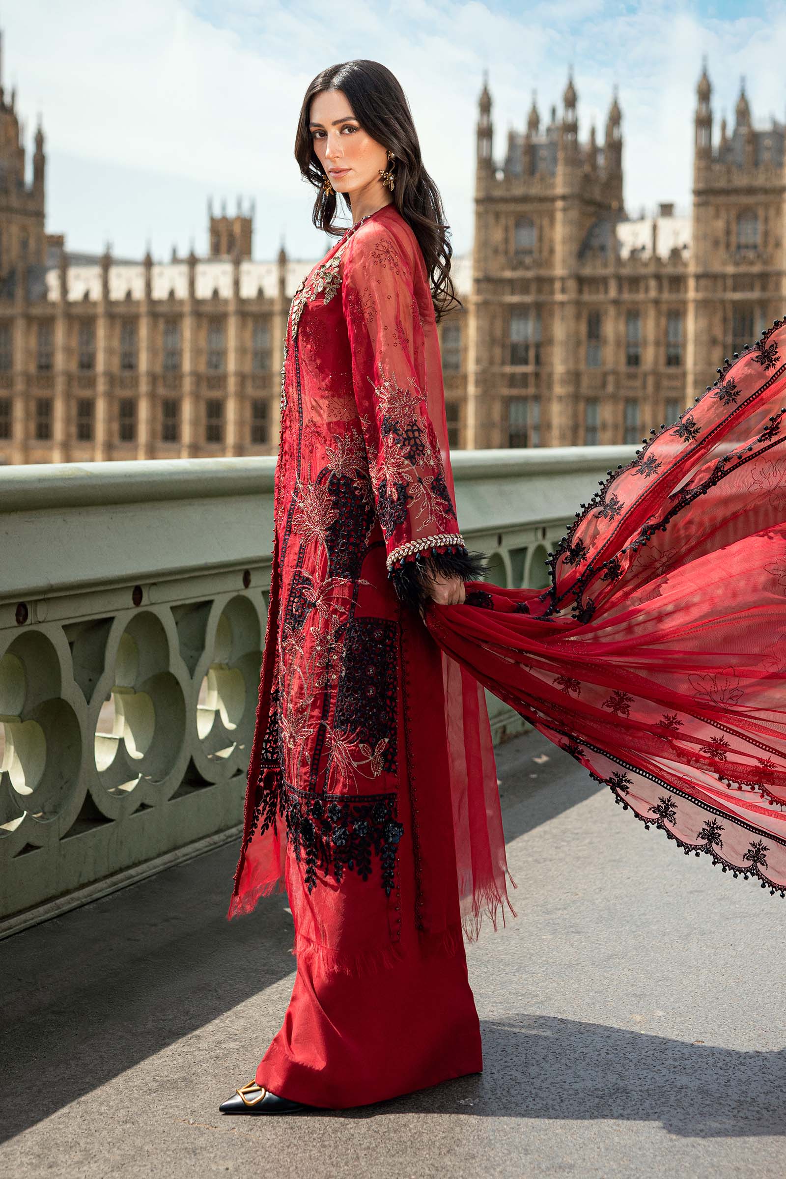 Maria.B Soiree Embroidered Organza Unstitched 3Pc Suit WF-09-06