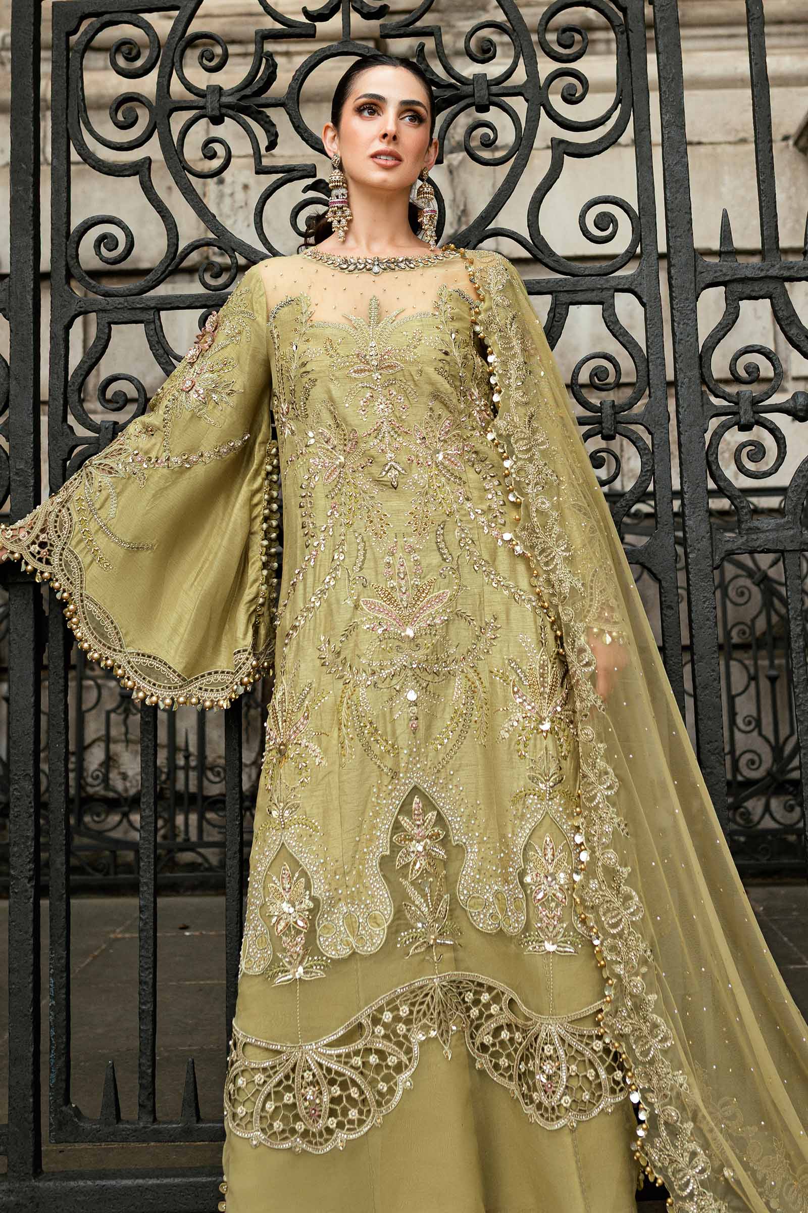 Maria.B Soiree Embroidered Raw Silk Unstitched 3Pc Suit WF-09-08
